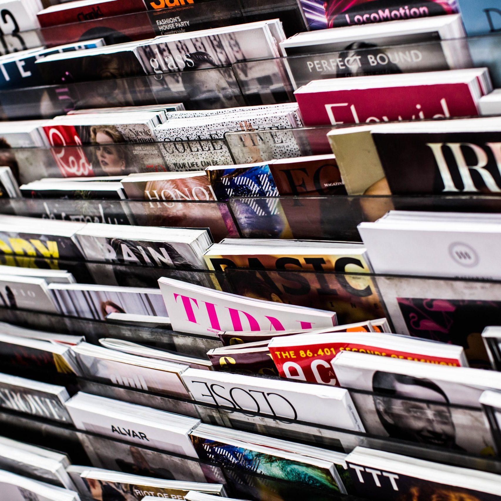 A New York magazine rack