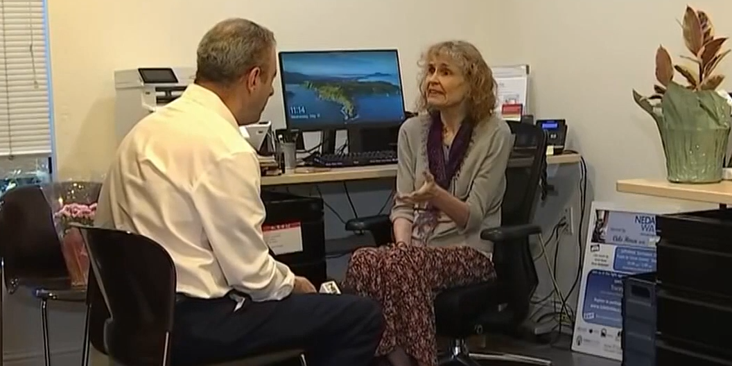 Founder of the EDRC Janice Bremis speaks with NBC Bay Area reporter Scott Budman