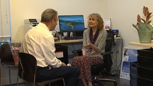 Founder of the EDRC Janice Bremis speaks with NBC Bay Area reporter Scott Budman