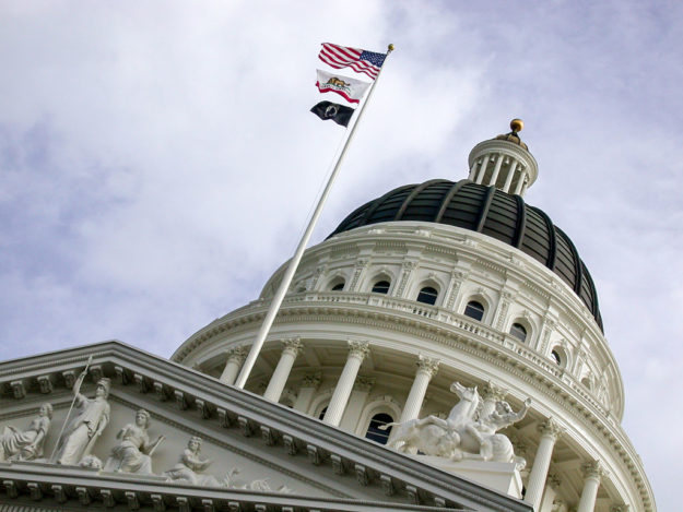 The dome of the California State Capitol building in Sacramento.