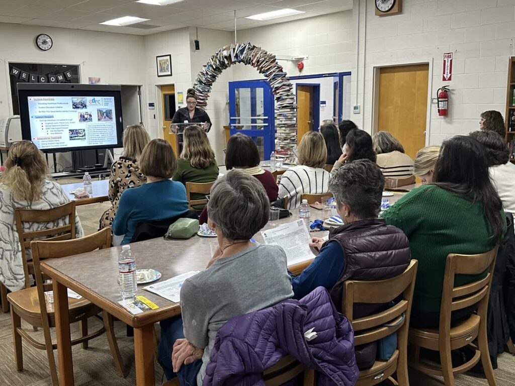 EDRC's new program manager Renée Cooper shares about EDRC with the ladies of the Lantern League.