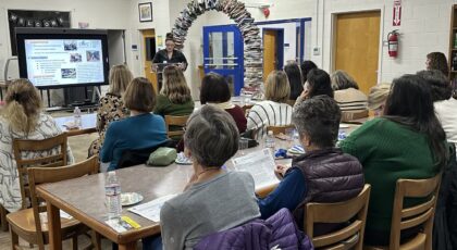 EDRC's new program manager Renée Cooper shares about EDRC with the ladies of the Lantern League.