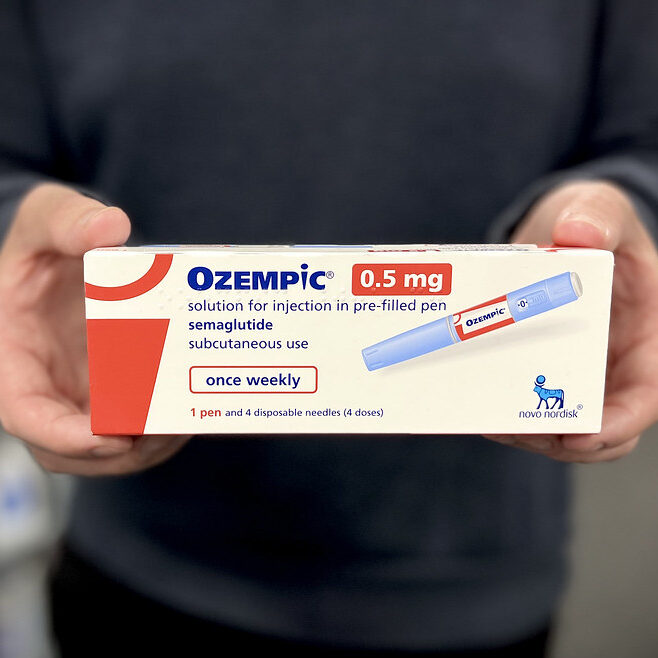 A prescription box of ozempic.