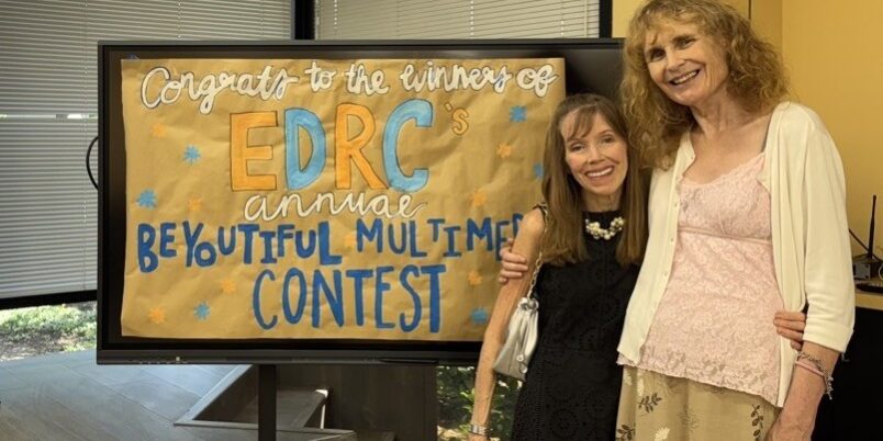 Janice with one of EDRC’s long-time volunteers, Sharon Vasek, at the Multimedia Contest.